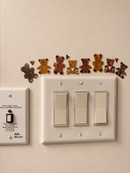Cozy Teddy Bear Removable Wall Decal Set | Handmade Textured Vinyl Wall Decor