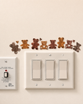 Cozy Teddy Bear Removable Wall Decal Set | Handmade Textured Vinyl Wall Decor