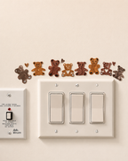 Cozy Teddy Bear Removable Wall Decal Set | Handmade Textured Vinyl Wall Decor