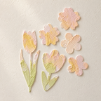 Blush Tulip Textured Wall Gallery Set | Handmade Peel & Stick Plaster Art | Removable Floral Wall Decor