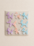 Pastel Balloon Dog Textured Wall Decals – Set of 8