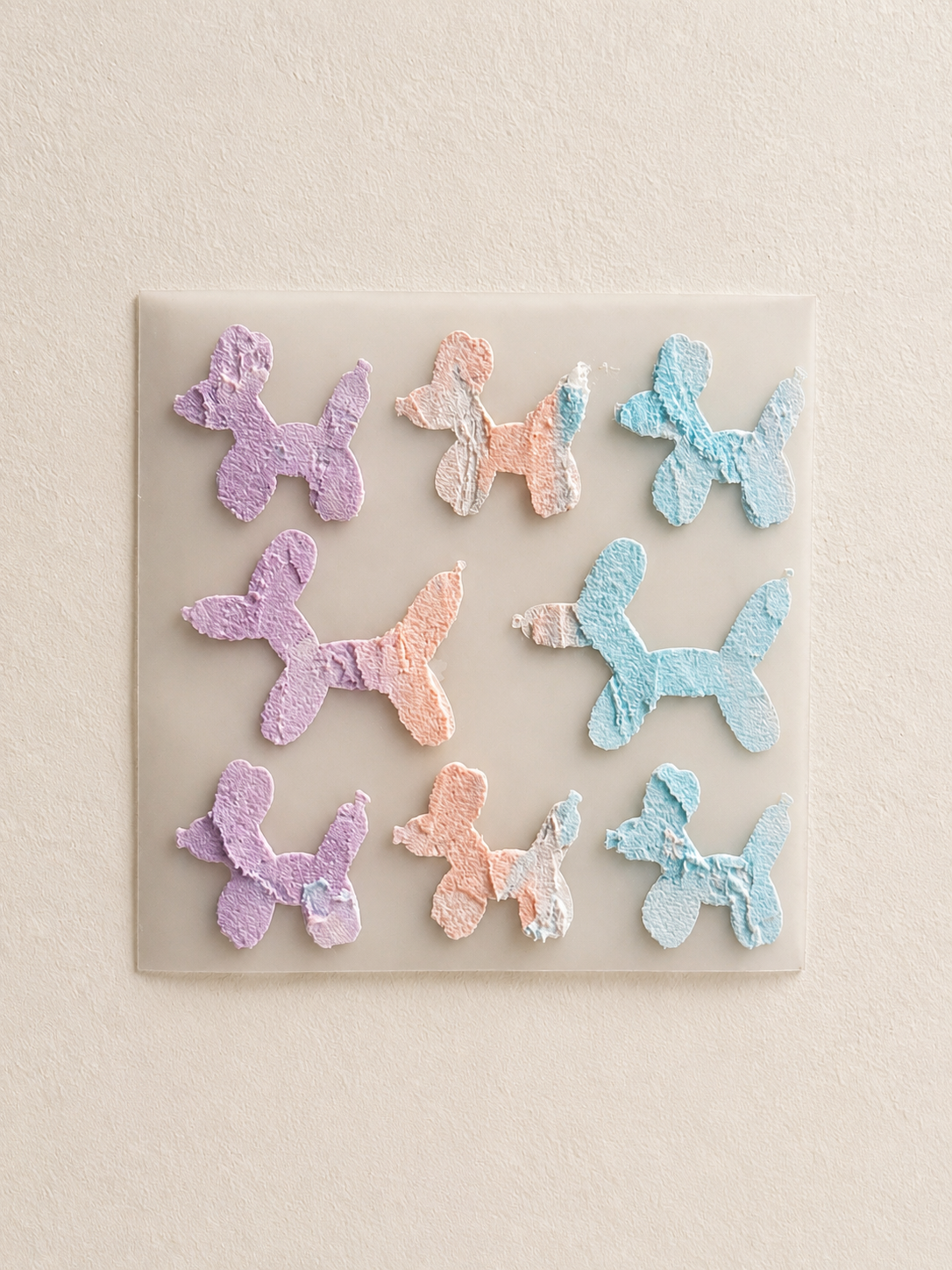 Pastel Balloon Dog Textured Wall Decals – Set of 8
