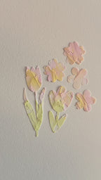 Blush Tulip Textured Wall Gallery Set | Handmade Peel & Stick Plaster Art | Removable Floral Wall Decor