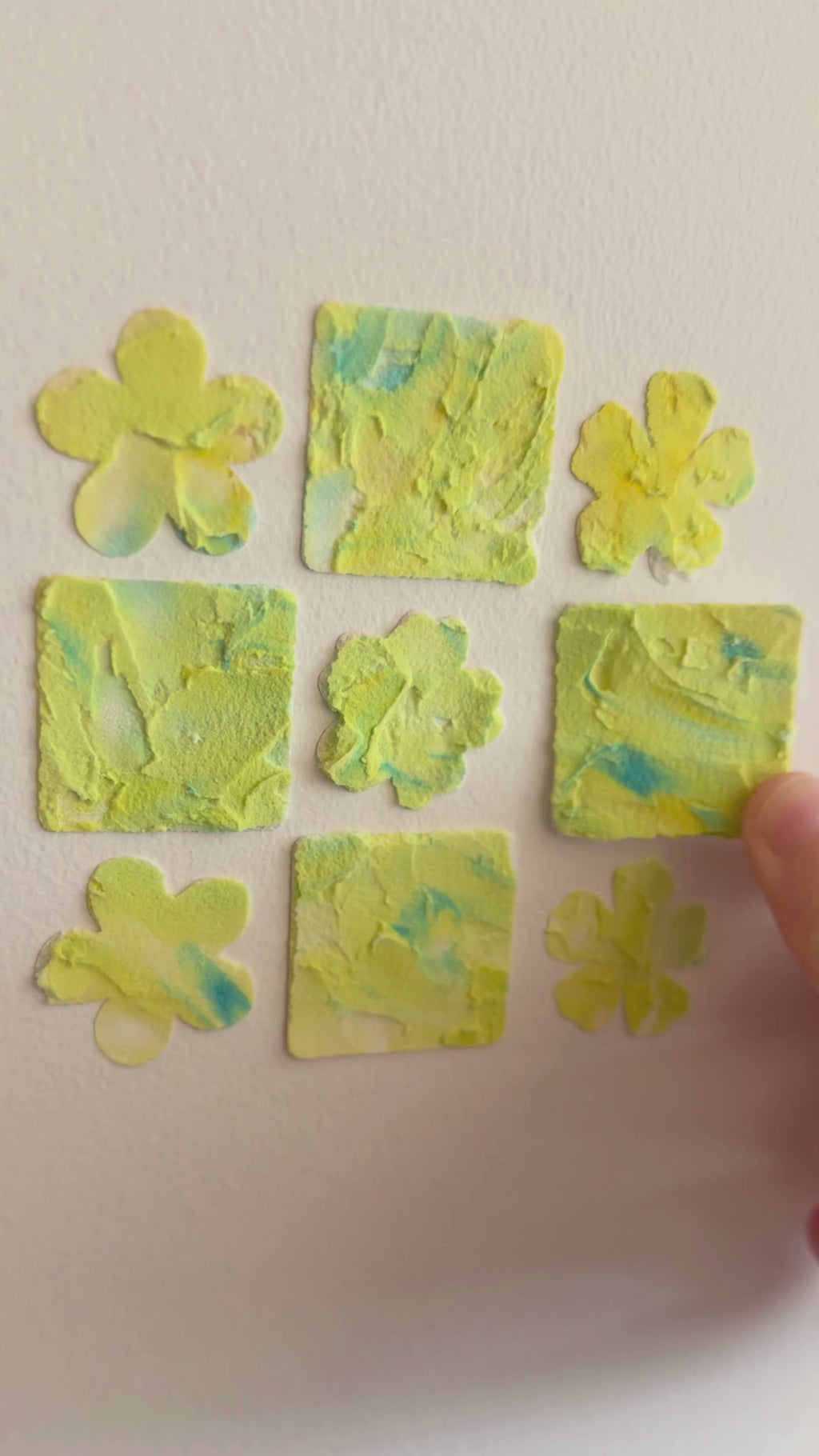 Lime Blossom Decor | Handmade Textured Plaster Vinyl Wall Decal Set | Removable Peel & Stick