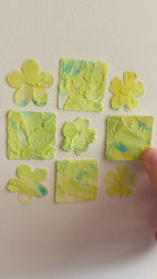 Lime Blossom Decor | Handmade Textured Plaster Vinyl Wall Decal Set | Removable Peel & Stick