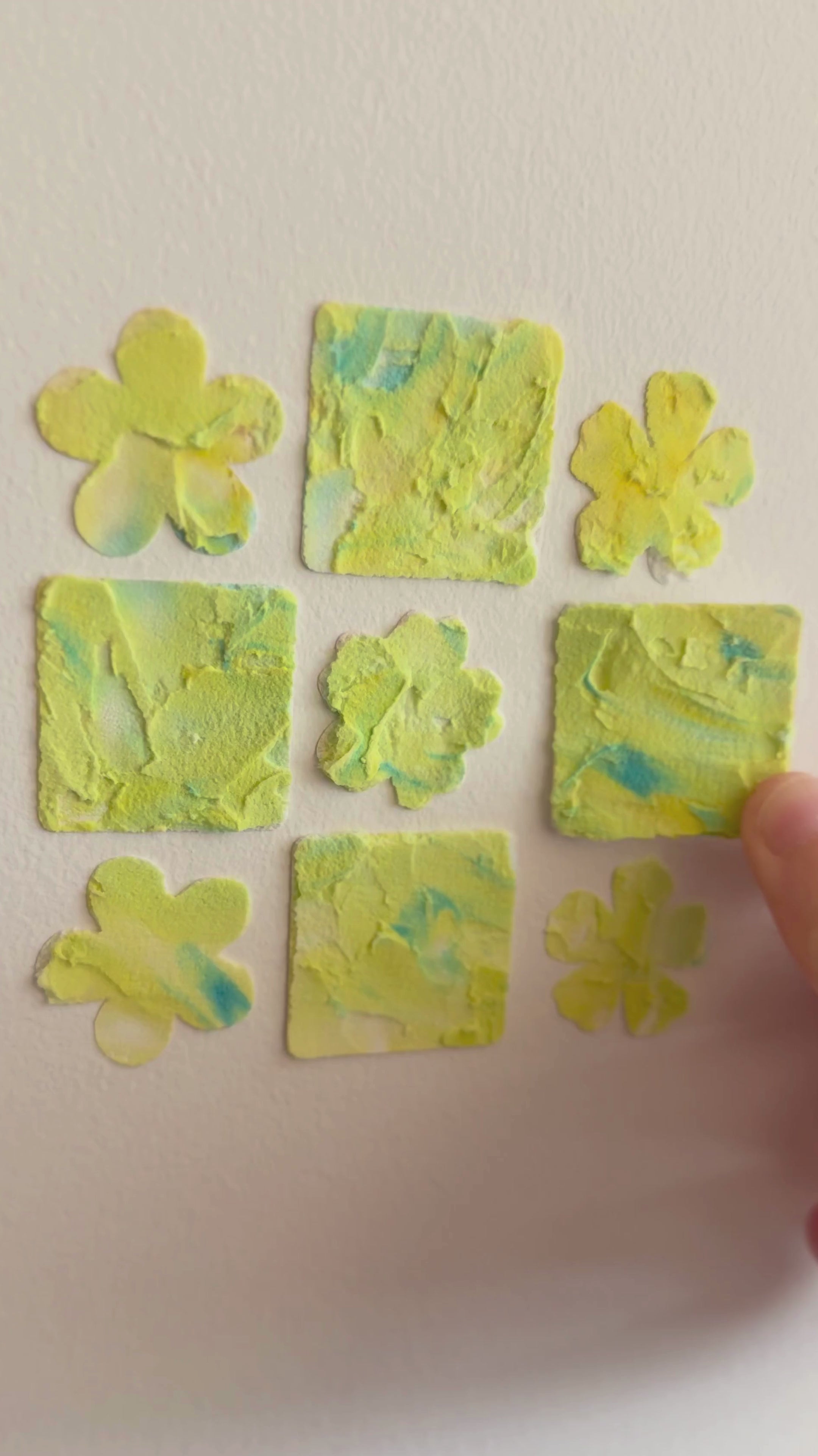 Lime Blossom Decor | Handmade Textured Plaster Vinyl Wall Decal Set | Removable Peel & Stick